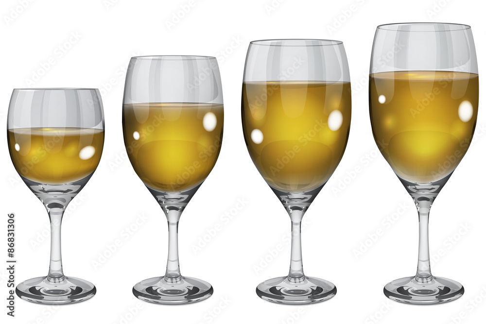 Transparent wine glasses. Translucent in vector file