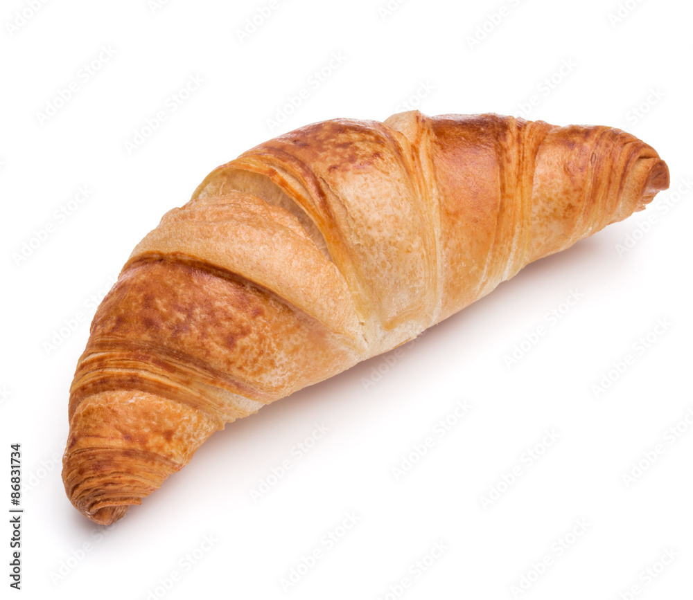 Croissant or crescent roll isolated on white background cutout Croissant or crescent roll isolated on white background cutout