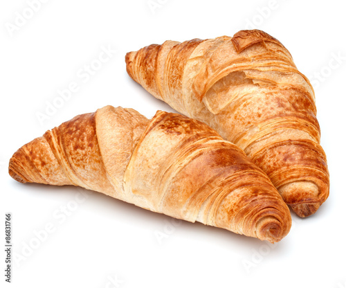 Croissant or  crescent roll isolated on white background cutout