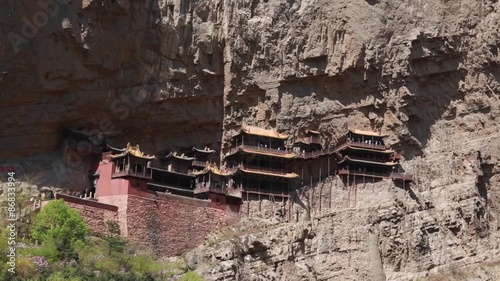 hanging temple at datong china with tourists