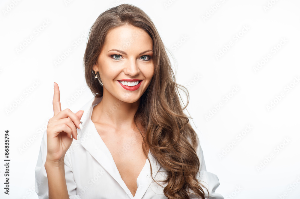 Attractive young healthy woman has great idea Attractive young healthy woman has great idea