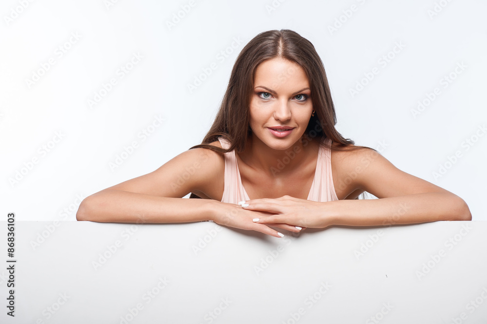 Beautiful young woman is expressing positive emotions Beautiful young woman is expressing positive emotions