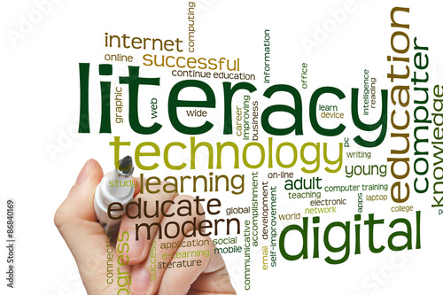 Digital literacy word cloud photo