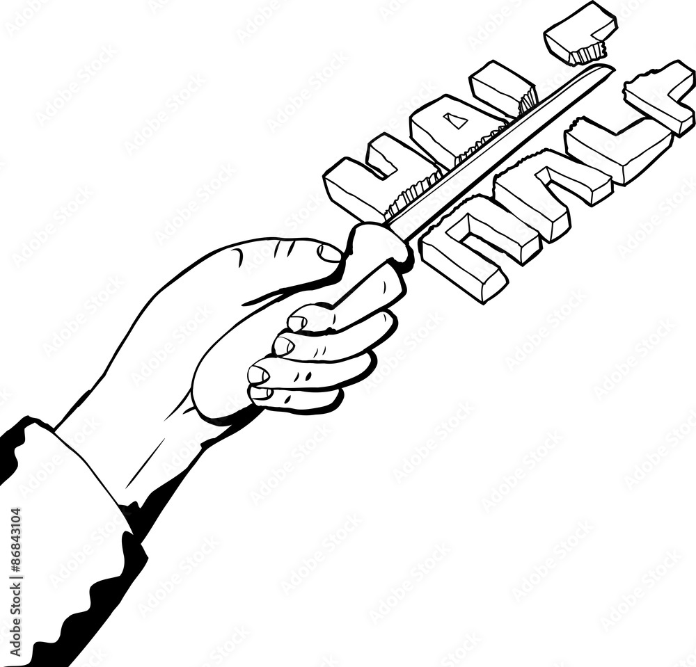 Obraz premium Cutting In Half Idiom Outline