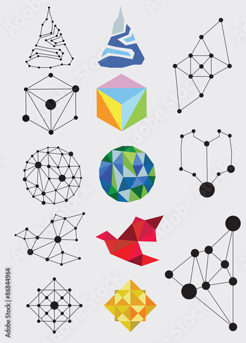 mesh line and circle is made from polygon