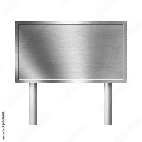 Blank metal sign. Isolated on White
