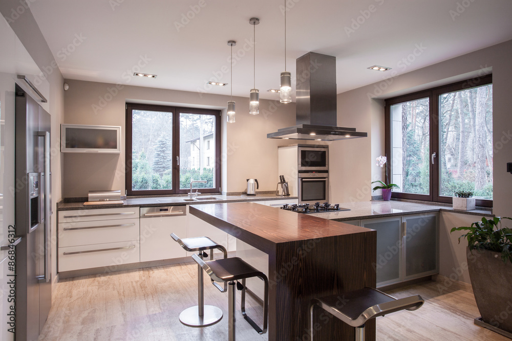Spacious modern kitchen interior Spacious modern kitchen interior