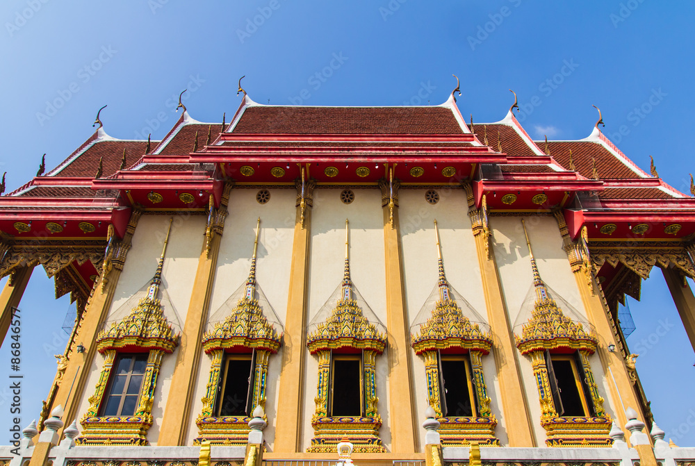 Naklejka premium Pattern the Church in Thailand temple in Thailand.
