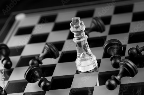Chess figure, business concept strategy, leadership, team and su