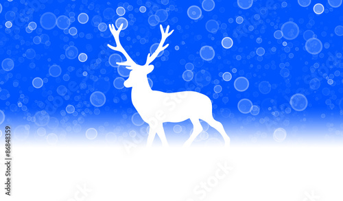 Weihnachten - Elch auf Schnee / Christmas Rentier