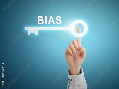 male hand pressing Bias key button