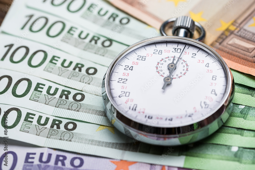 Stopwatch On Banknotes Stopwatch On Banknotes