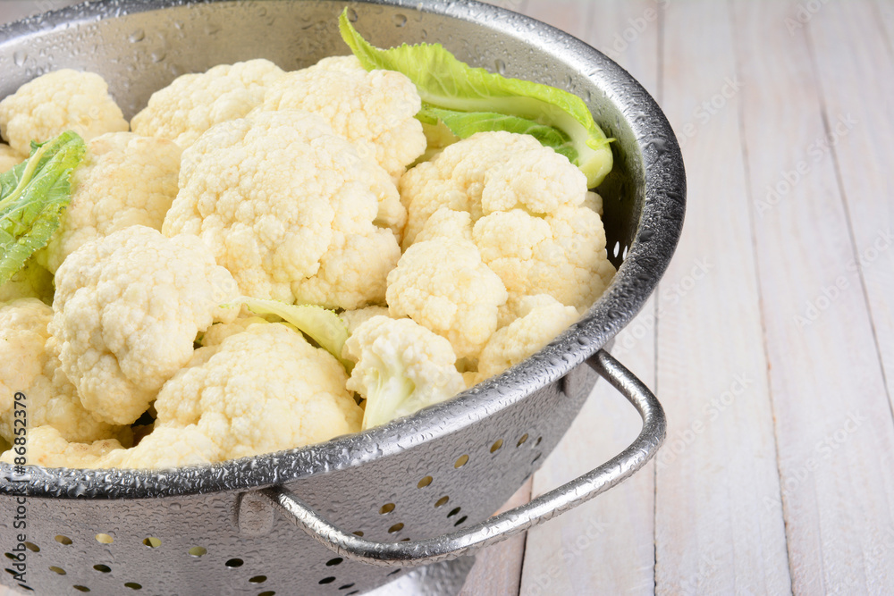 Cauliflower Colander Closeup Cauliflower Colander Closeup