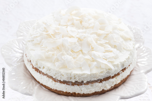 chocolate cake with coconut cream, close-up top view © cook_inspire