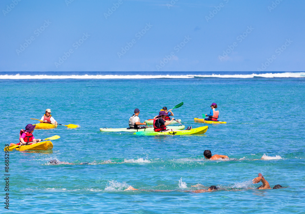 natation et initiation au kayak de mer, île de la Réunion 