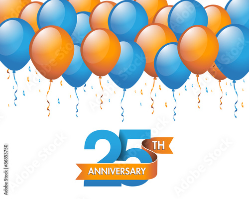 anniversary modern logo balloon background 25