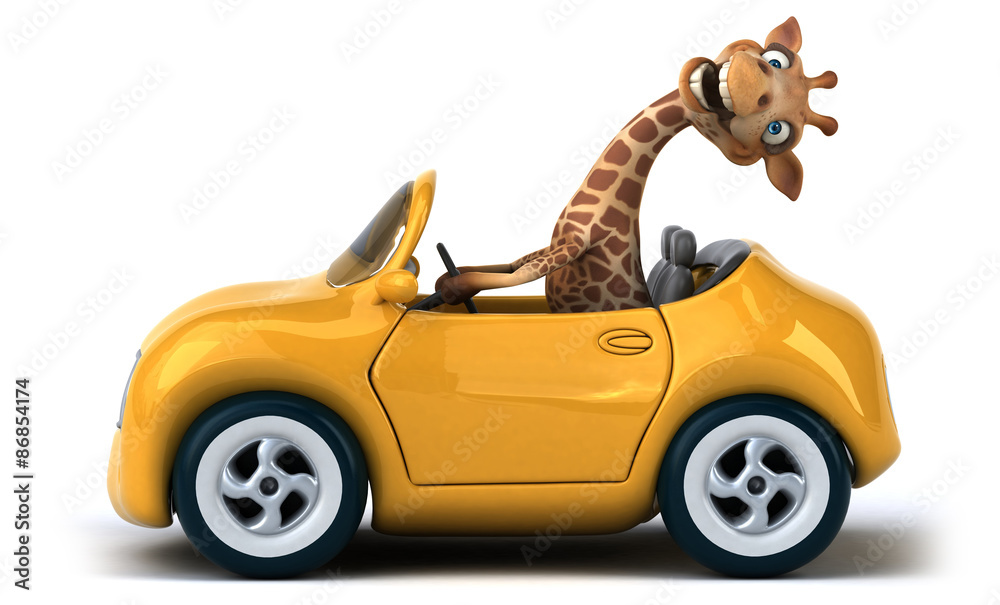 Naklejka premium Fun giraffe