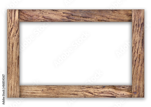 Wood frame isolated on white