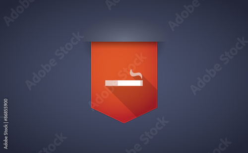 Long shadow ribbon icon with a cigarette