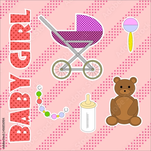 children's drawings on a pink background