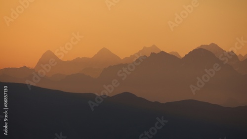 Golden sunrise near Gstaad