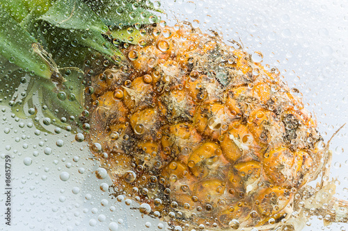 Water drops of pineapple background