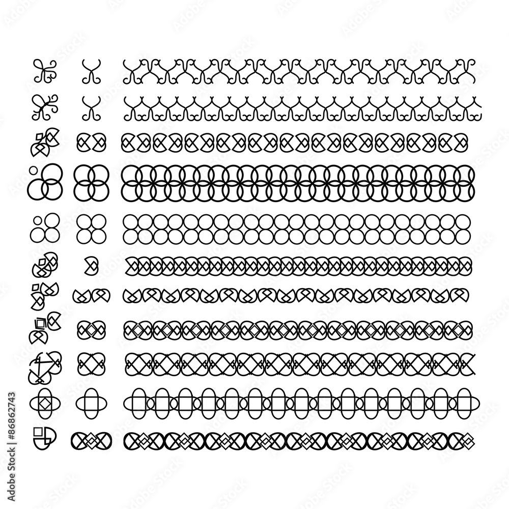 Vector lines, border divides set Vector lines, border divides set