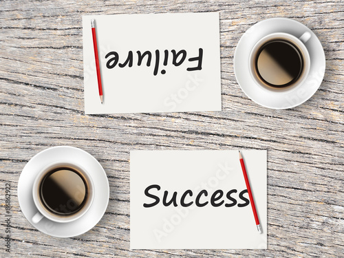 Business Concept : Comparison between success and failure