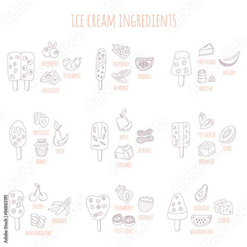 doodle ice cram and ingredients