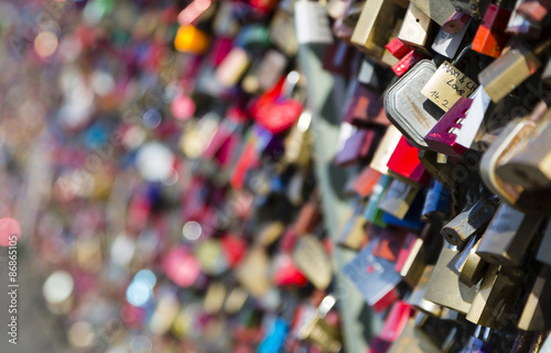 Love locks on the Hohenzollern Bridge in Cologne