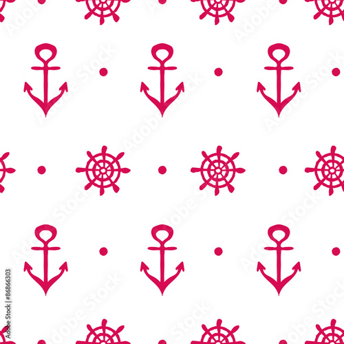Red and white nautical template