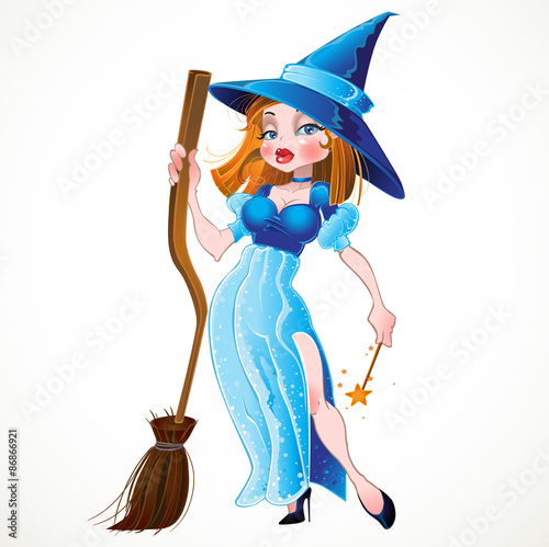 witch in blue dress