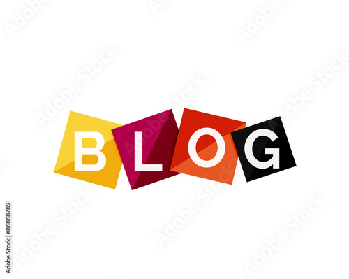 Word concept on color geometric shapes - blog