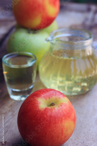 Fresh apples and juice.