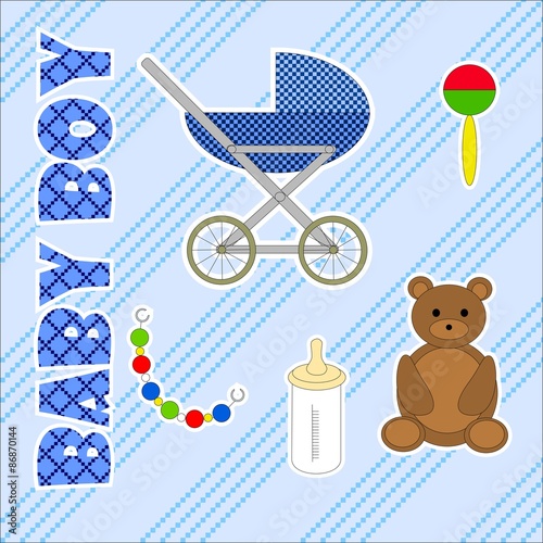 children's drawings on a blue background