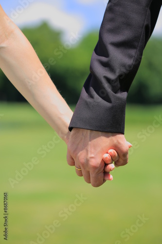 Wedding couple hands 