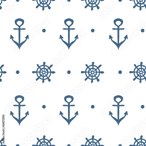 Blue and white nautical template