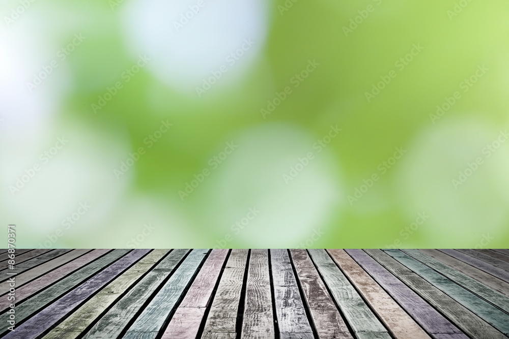wood floor on bokeh abstract nature background wood floor on bokeh abstract nature background