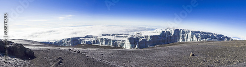 Panoramic view from peak Uhuru of Kilimanjaro