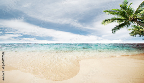 Caribbean ocean and tropical beach