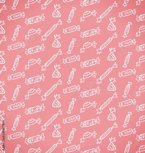 pattern of chocolates on a pink background