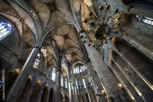Santa Maria del Mar church in Barcelona, Spain #86871942