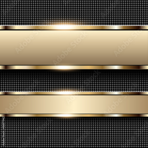 Business background beige, banners with gold metallic elements