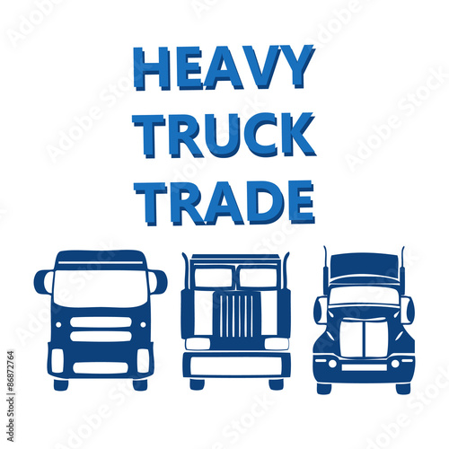 vector illustration design banner for hevy truck automobile photo
