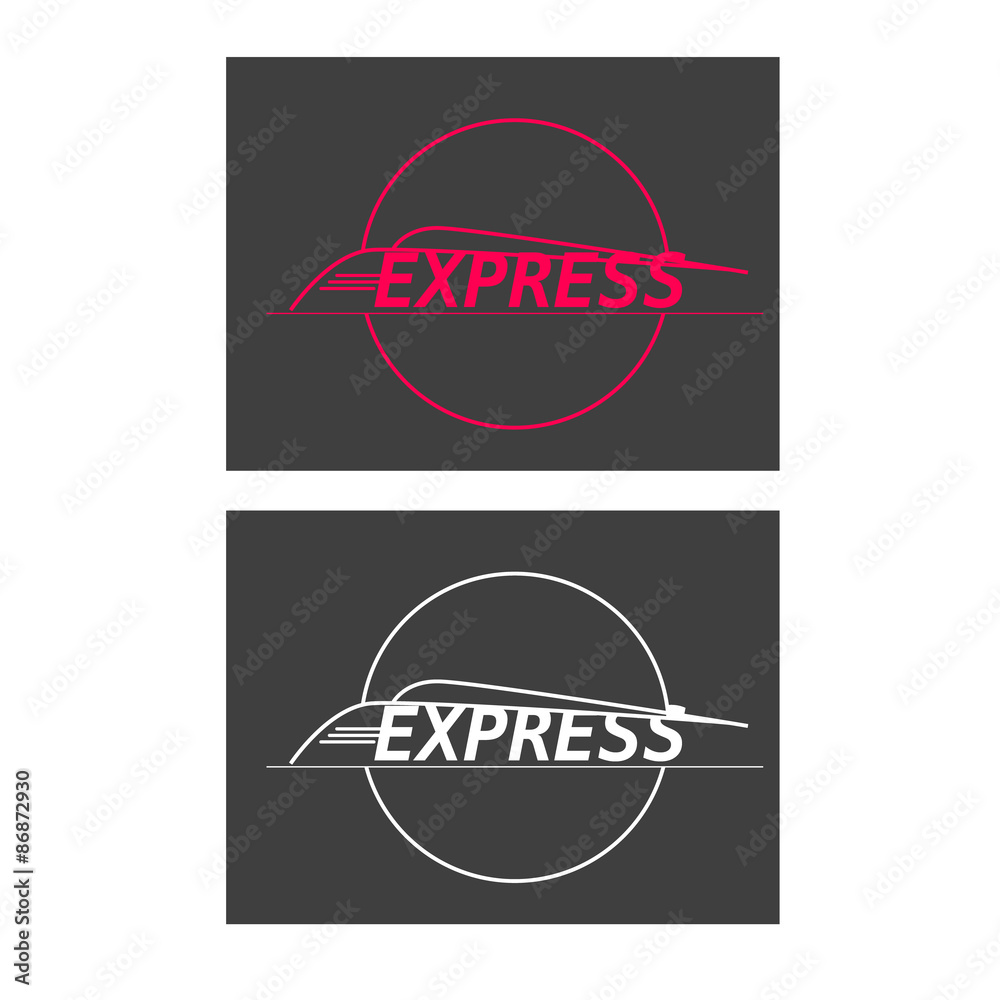 vector silhouette modern express train on gray Stock Vector | Adobe Stock