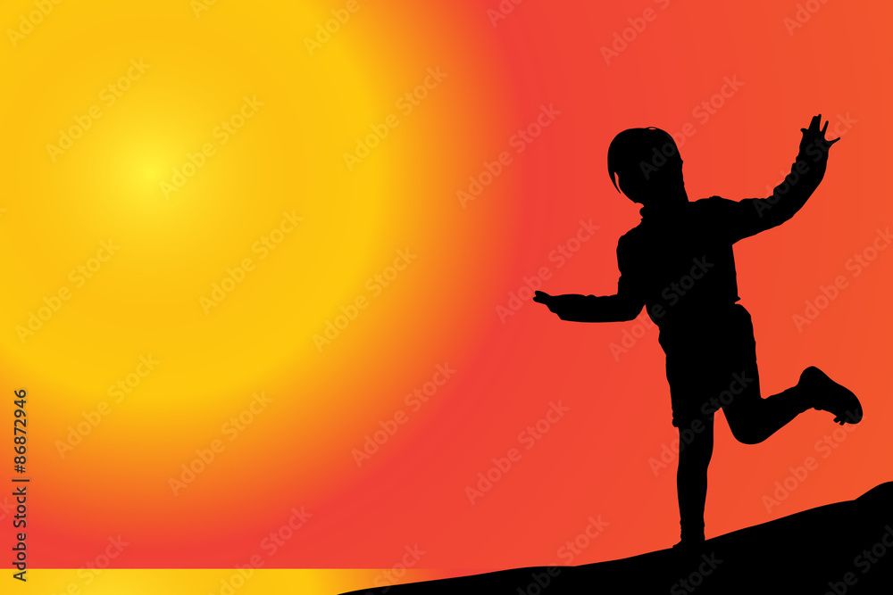 Vector silhouette of girl.