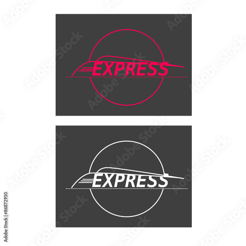 vector silhouette modern express train on gray