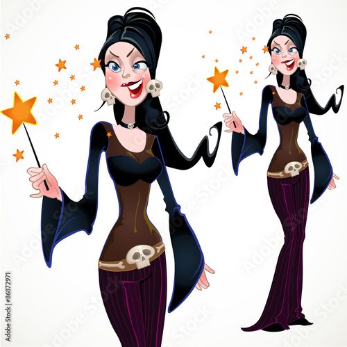 Cheerful witch puts spell