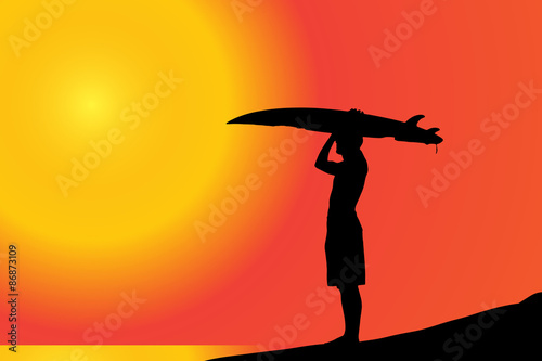 Vector silhouette of a man.