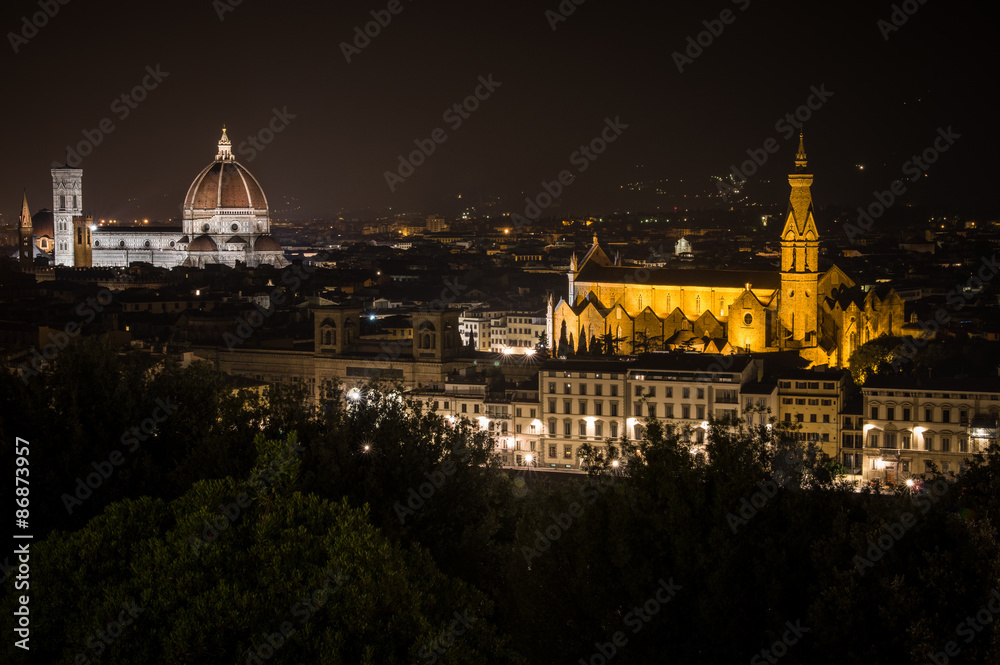 Florence by Night. Landscape from Piazzale Michelangelo
